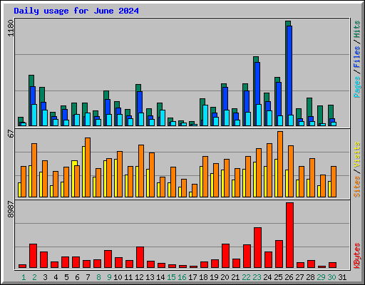 Daily usage for June 2024