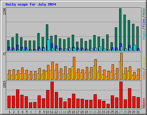 Daily usage for July 2024