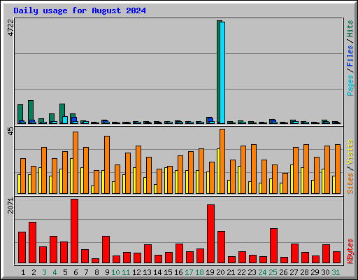 Daily usage for August 2024