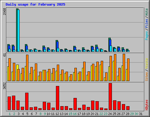 Daily usage for February 2025