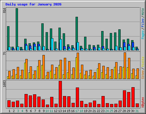 Daily usage for January 2026