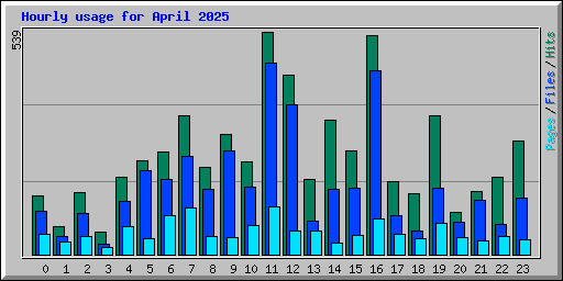 Hourly usage for April 2025