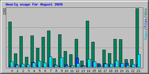 Hourly usage for August 2026