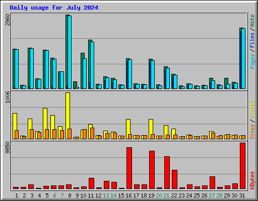 Daily usage for July 2024