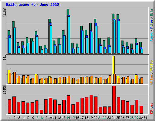 Daily usage for June 2025