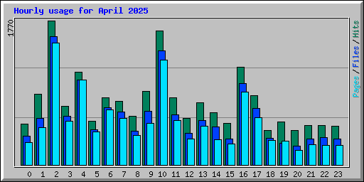 Hourly usage for April 2025