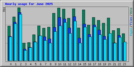 Hourly usage for June 2025