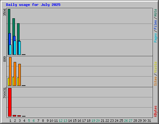 Daily usage for July 2025