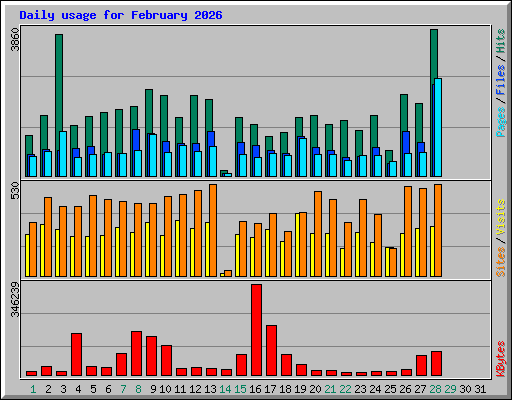 Daily usage for February 2026