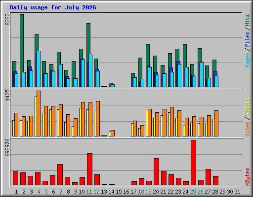 Daily usage for July 2026