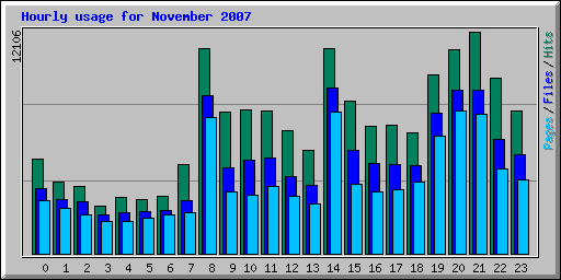 Hourly usage for November 2007