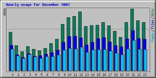 Hourly usage for December 2007