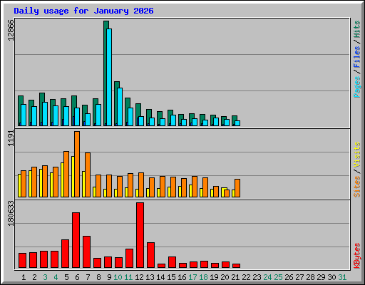 Daily usage for January 2026