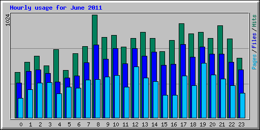 Hourly usage for June 2011