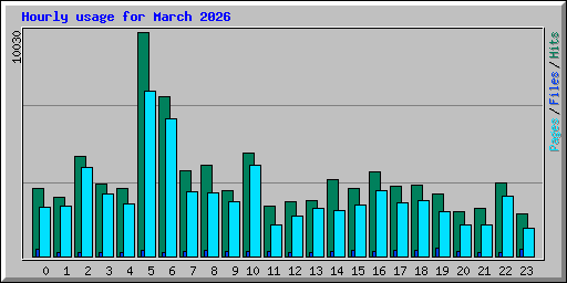 Hourly usage for March 2026