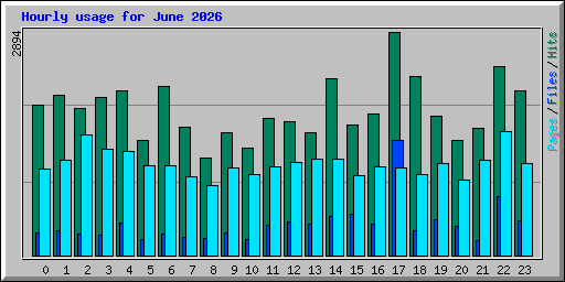 Hourly usage for June 2026