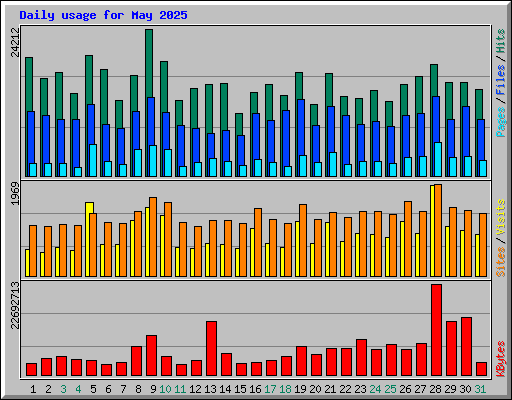Daily usage for May 2025