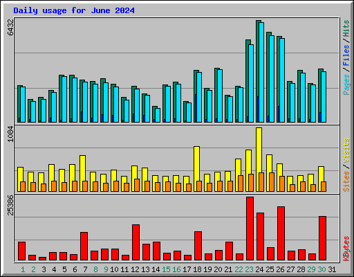 Daily usage for June 2024