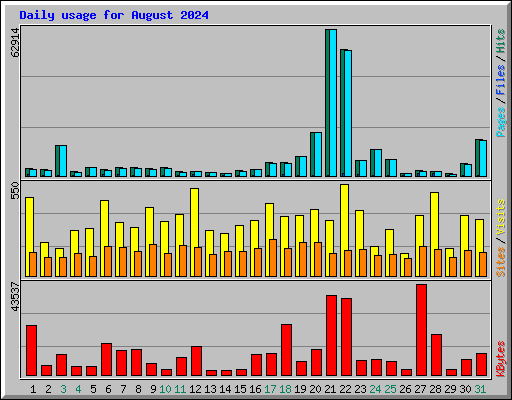 Daily usage for August 2024