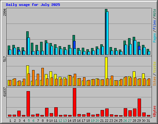Daily usage for July 2025