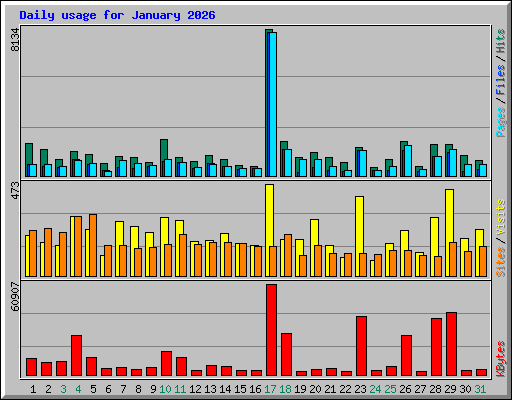 Daily usage for January 2026