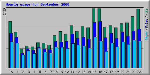 Hourly usage for September 2008