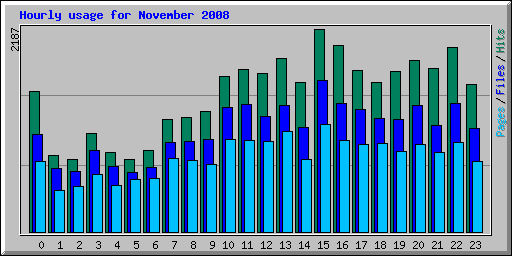 Hourly usage for November 2008