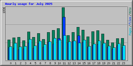 Hourly usage for July 2025