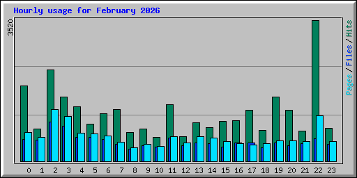 Hourly usage for February 2026