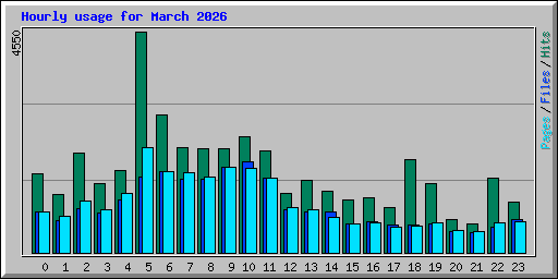 Hourly usage for March 2026