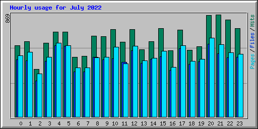 Hourly usage for July 2022