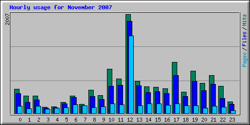 Hourly usage for November 2007