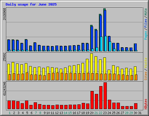 Daily usage for June 2025