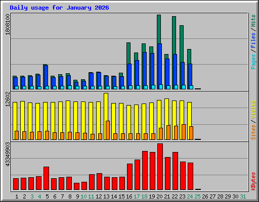 Daily usage for January 2026