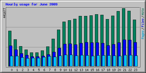 Hourly usage for June 2009