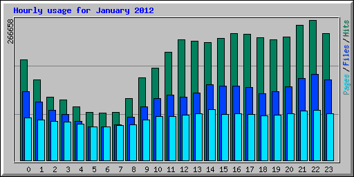 Hourly usage for January 2012