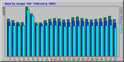 Hourly usage for February 2023