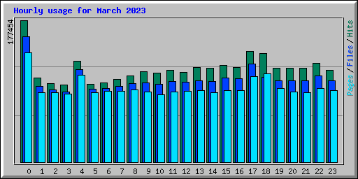 Hourly usage for March 2023