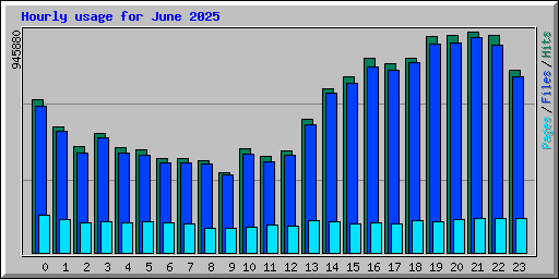 Hourly usage for June 2025
