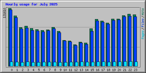 Hourly usage for July 2025