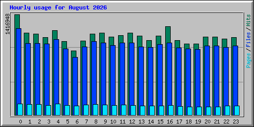 Hourly usage for August 2026