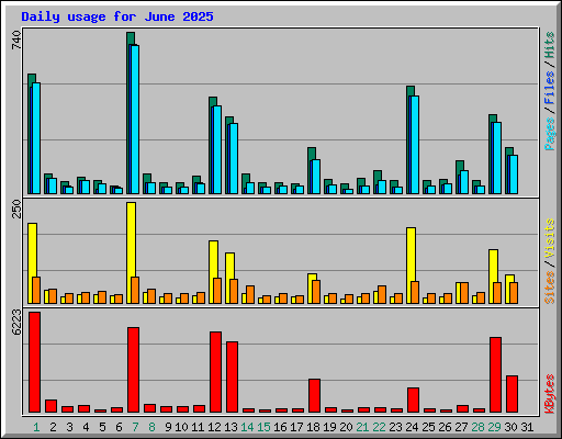 Daily usage for June 2025