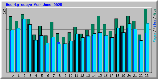 Hourly usage for June 2025