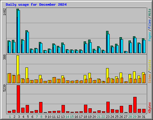 Daily usage for December 2024