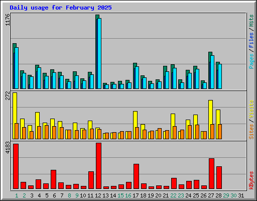 Daily usage for February 2025