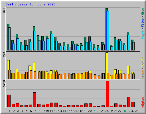 Daily usage for June 2025