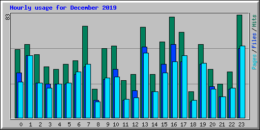 Hourly usage for December 2019