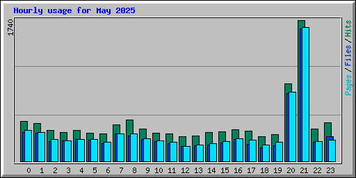 Hourly usage for May 2025