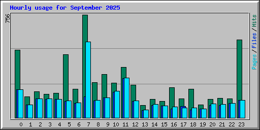 Hourly usage for September 2025