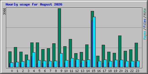 Hourly usage for August 2026